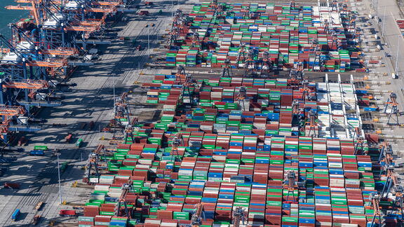 Containers op een terminal