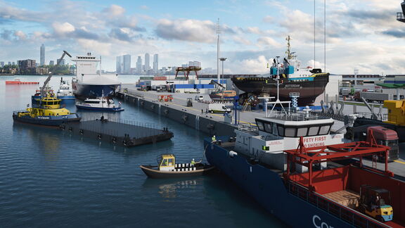 The various service providers in the port area shown in an overview