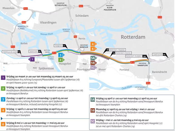 Kaart met wegafsluitingen