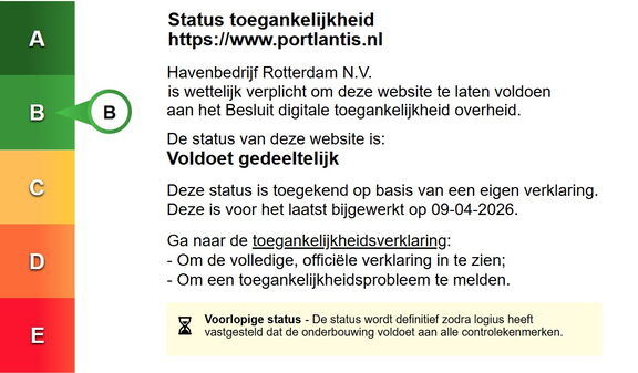Label toegankelijikheidsverklatring Portlantis