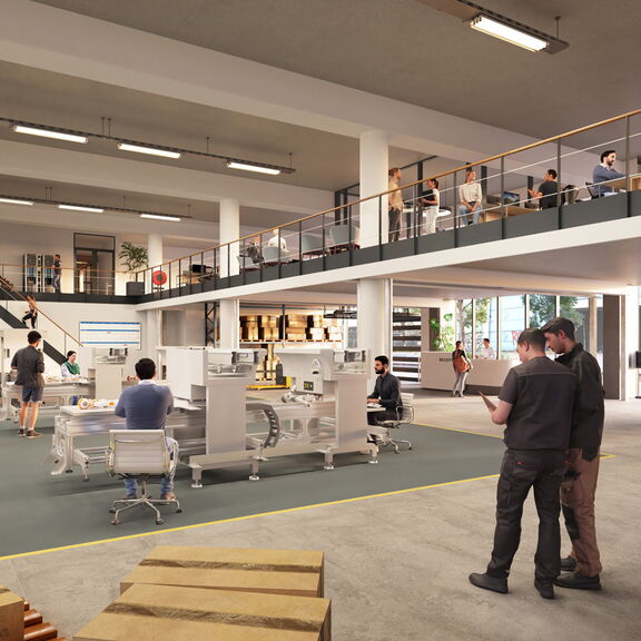 <meta charset="utf-8">Een impressie van het ingerichte interieur van Ferro Offices. Foto: Havenbedrijf Rotterdam